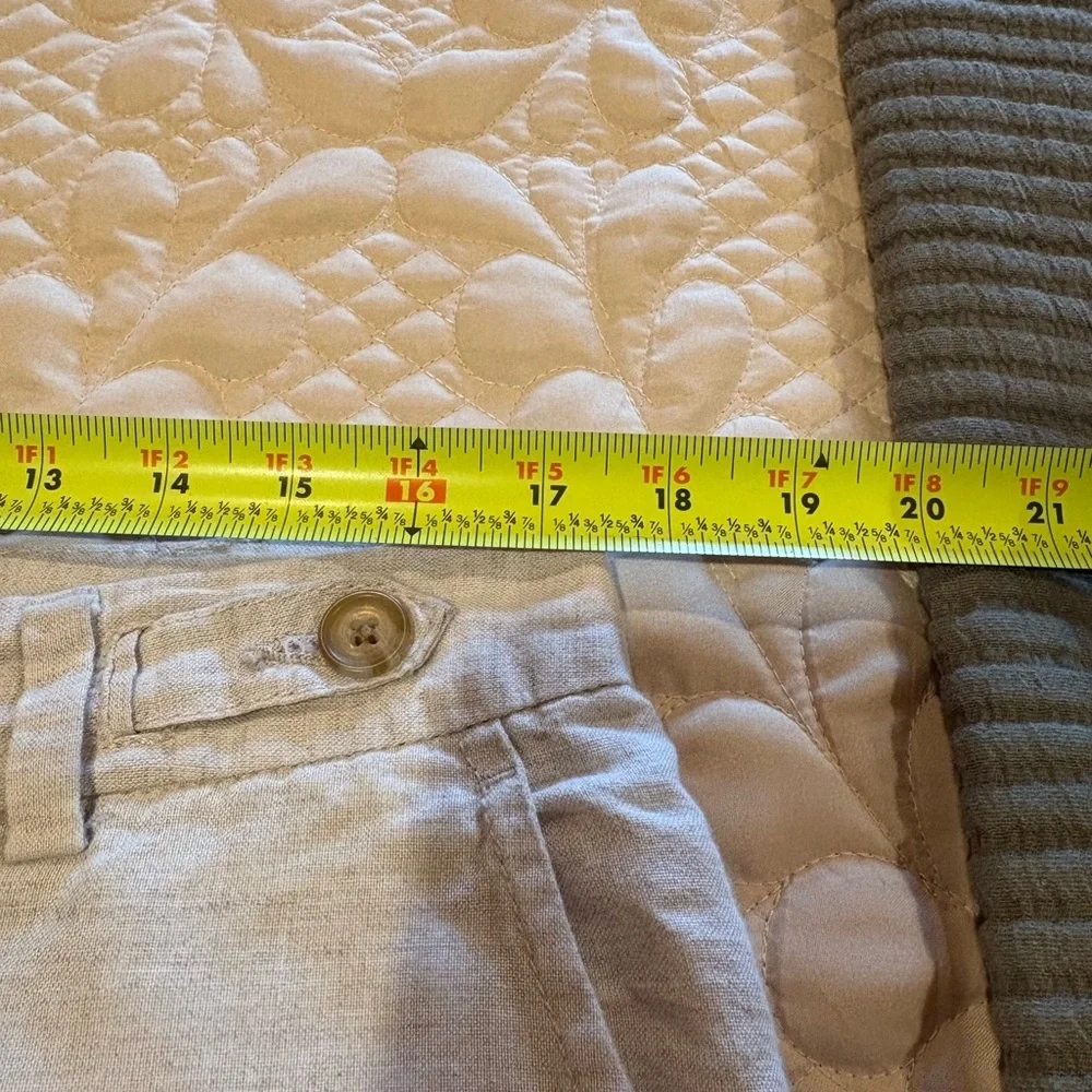 Banana Republic Women's Linen cotton Cropped cuffed pants size 10